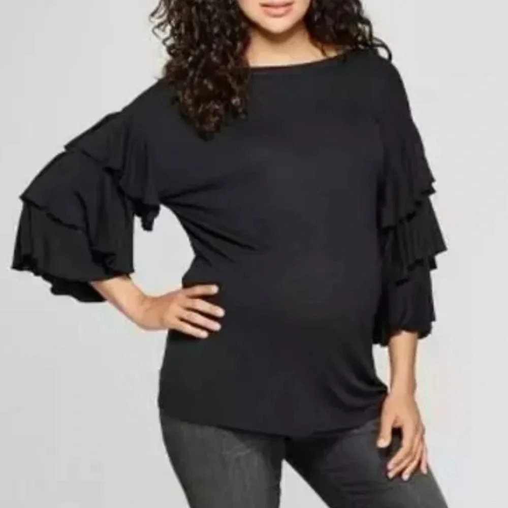 Maternity Top Black Medium NWT